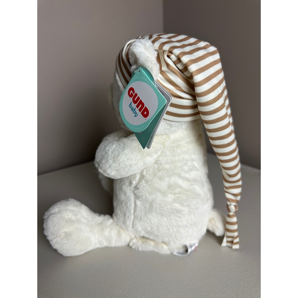 Gund Baby Goodnight Prayer Bear Animated Plush White Brown Striped Hat 6049302 - Picture 2 of 9